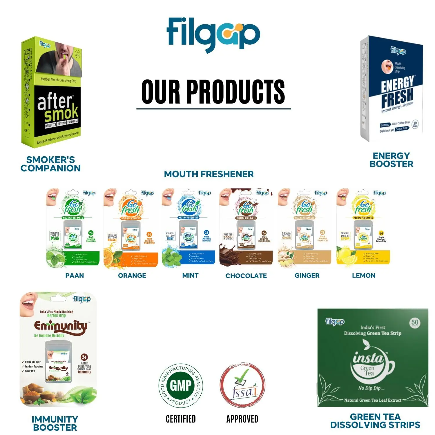 This is a pack of six boxes of sugar-free elaichi flavored mouth freshener strips that dissolve instantly for fresh breath.