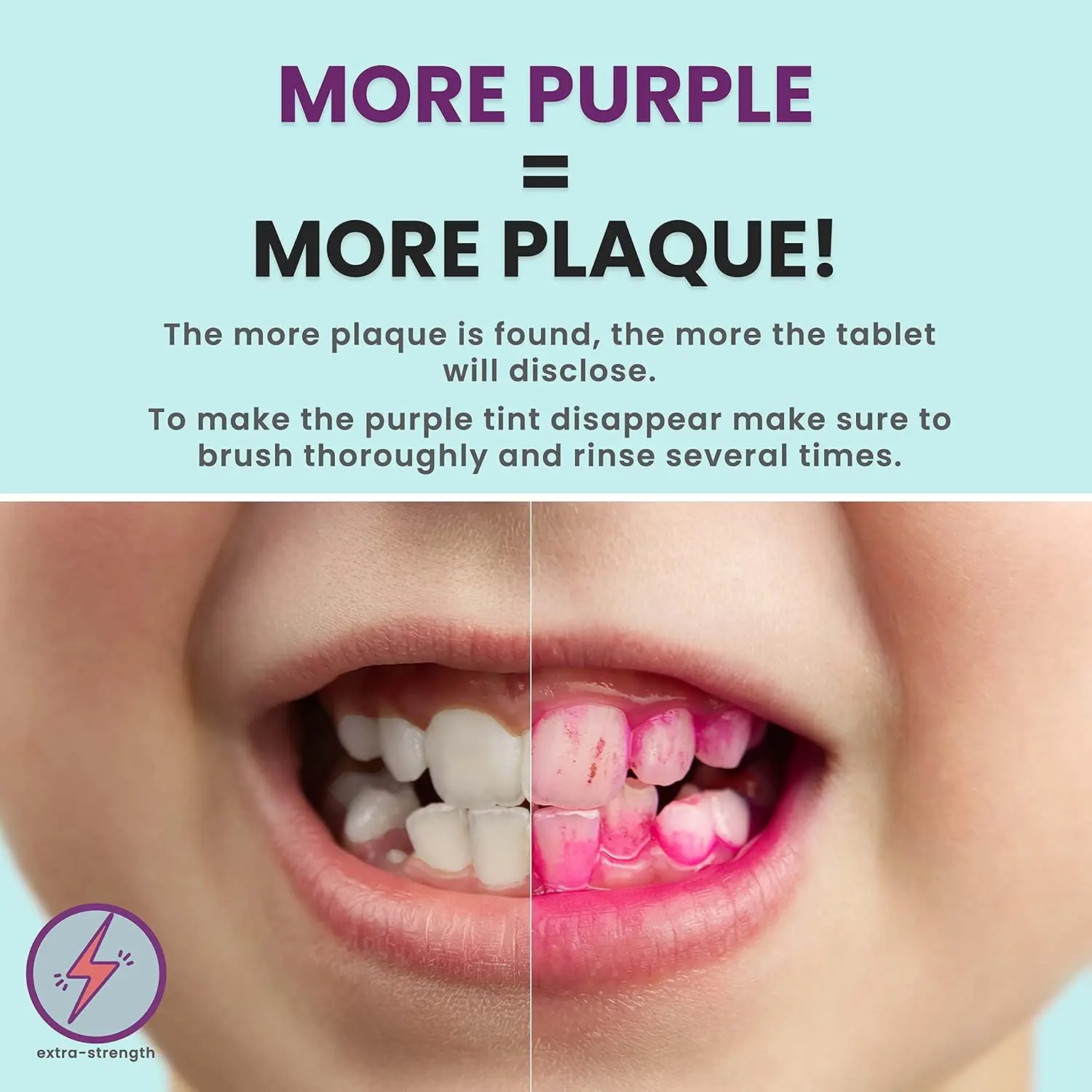 Fresh Knight plaque disclosing tablets reveal areas needing more brushing for kids and adults, helping to improve dental hygiene and teach better brushing habits.
