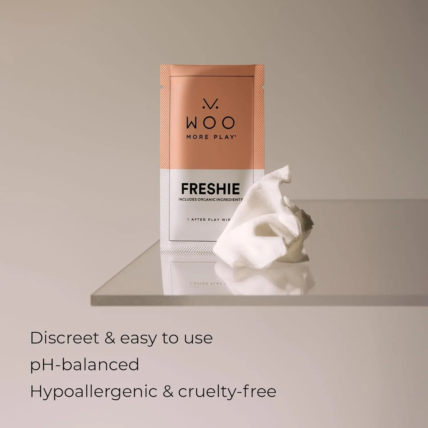 Woo More Play Freshies feminine wipes with aloe vera and cranberry extract provide a gentle and moisturizing cleanse for intimate moments, supporting feminine health.