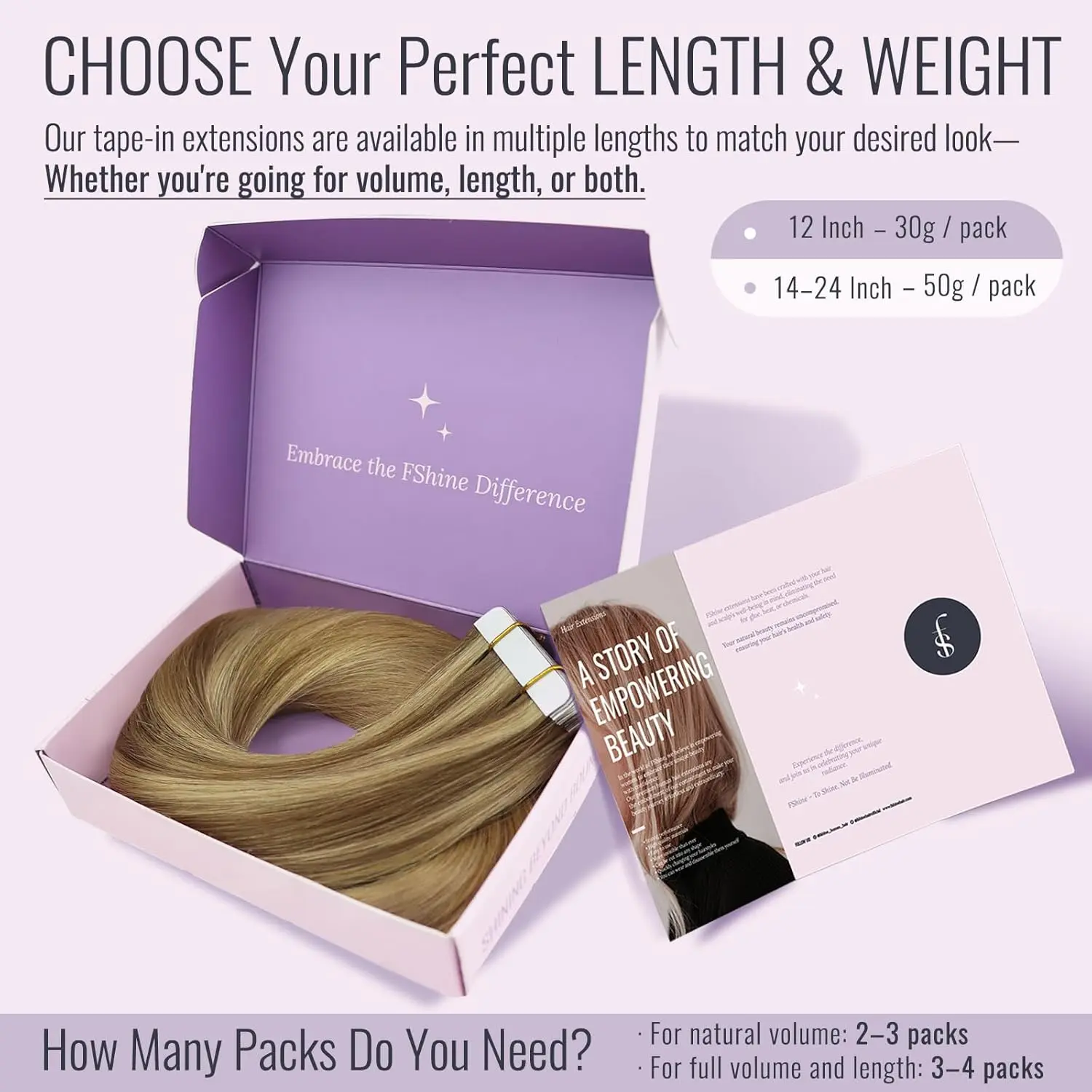 Fshine balayage tape in hair extensions are made with real human hair, offering a natural look, easy application, and can be styled with heat below 180 degrees Celsius.