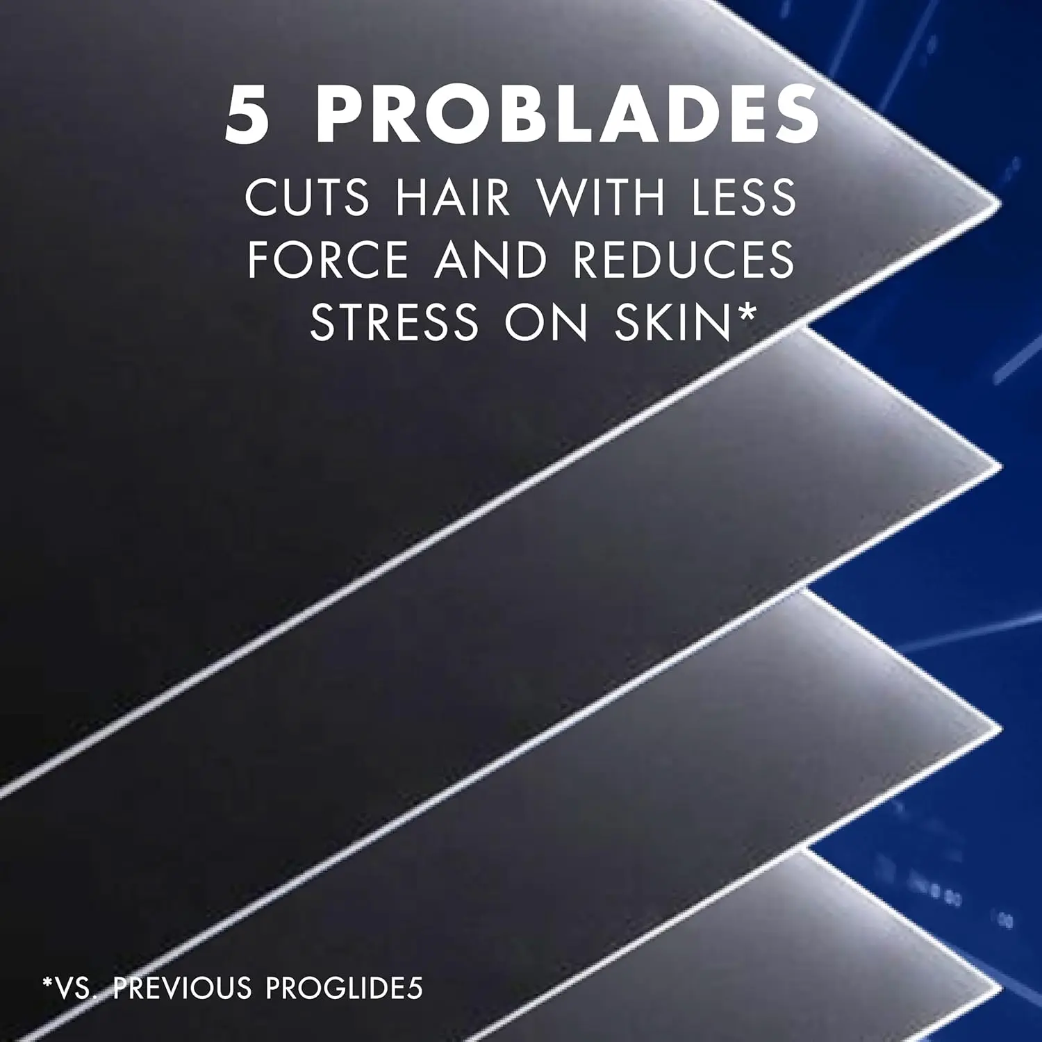 Four Gillette Fusion ProGlide Power razor blade refills featuring five anti-friction blades and a precision trimmer for edging tough areas.