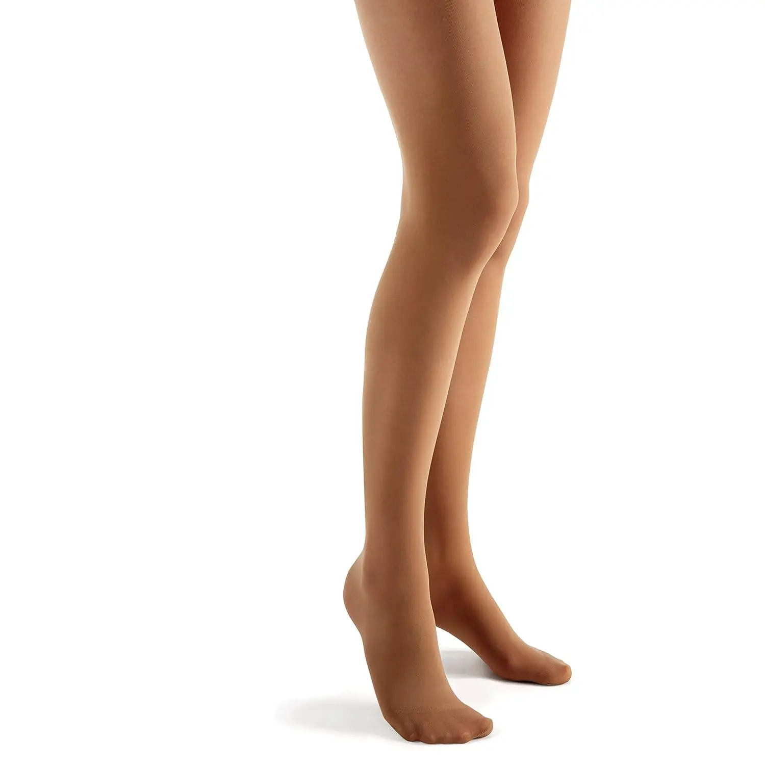 Nude Futuro sheer support panty with French cut lace, offering mild compression, ideal for standing, sitting, or traveling.