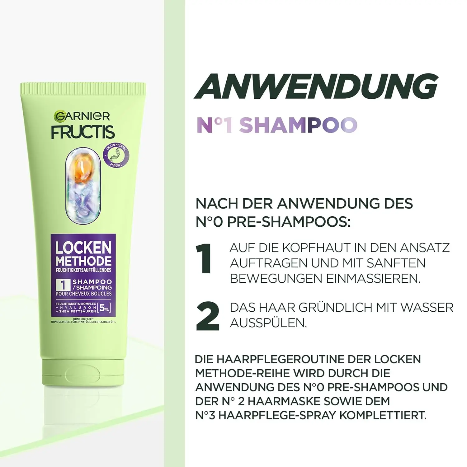 Garnier Fructis Curls Routine moisturising hair care set designed for dry, brittle curls, featuring pre-shampoo, shampoo, hair mask and spray for nourished and radiant looking curls.