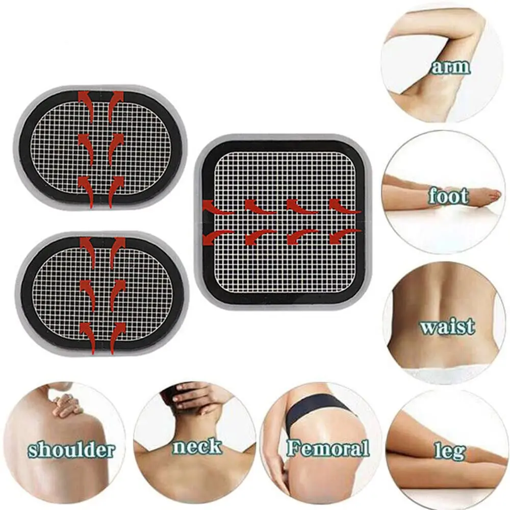 Three generic black replacement gel pads designed to be compatible with Slendertone Abs Belts, providing good elasticity and strong adhesion for effective electrical pulse conduction to targeted muscles.
