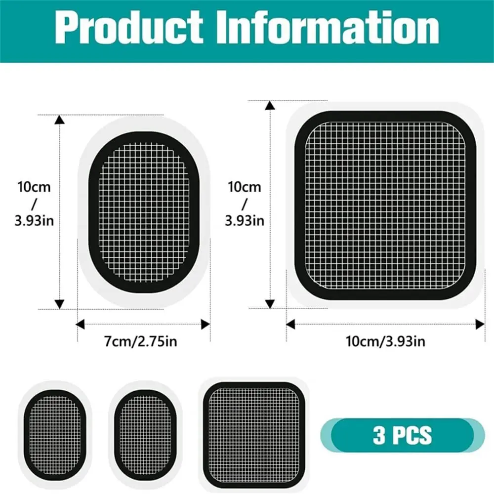 Three generic black replacement gel pads designed to be compatible with Slendertone Abs Belts, providing good elasticity and strong adhesion for effective electrical pulse conduction to targeted muscles.