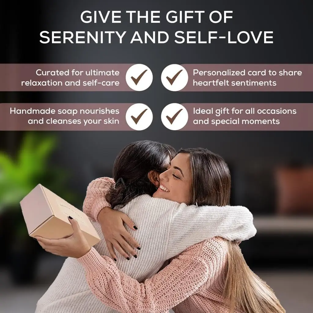 This luxurious spa gift set for women includes a wine tumbler, handmade soap, bath bomb, sleep mask, scented candle, and towel, making it the perfect birthday or Mother's Day gift.