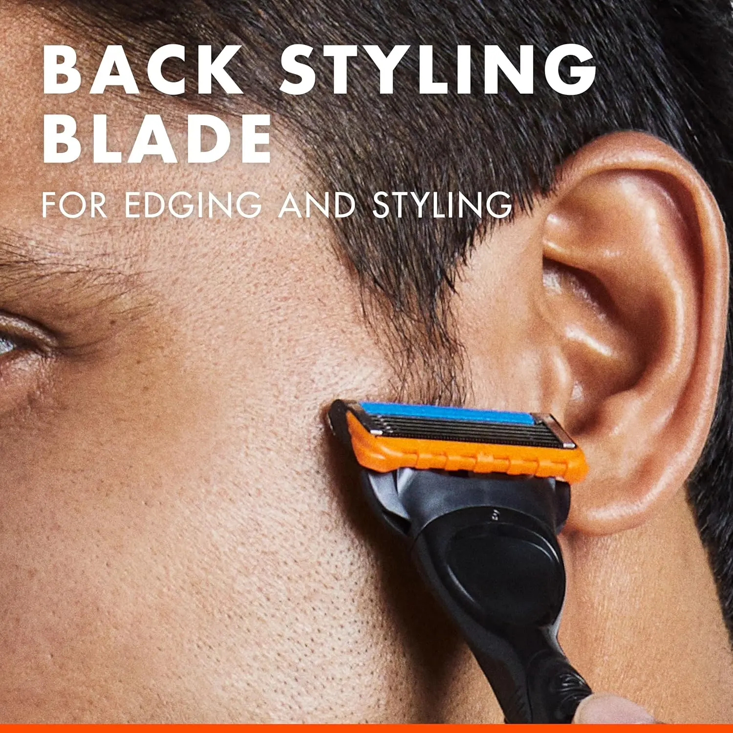 A pack of eight Gillette Fusion Power razor blade refills featuring MicroComb technology and a back edging blade for precise trimming of facial hair.