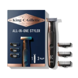 The King C. Gillette Style Master trimmer features a 4D blade for shaving, edging, and trimming stubble with precision and comfort.