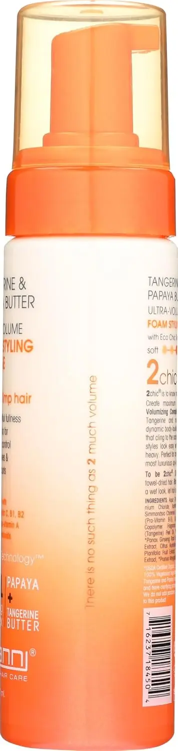 Giovanni 2Chic Ultra Volume mousse defines waves and enhances curls with a light formula for weightless control and beautiful fullness.