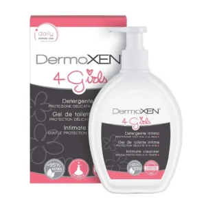Dermoxen girls intimate cleanser for ages 3 to 14, designed for gentle and safe daily hygiene.