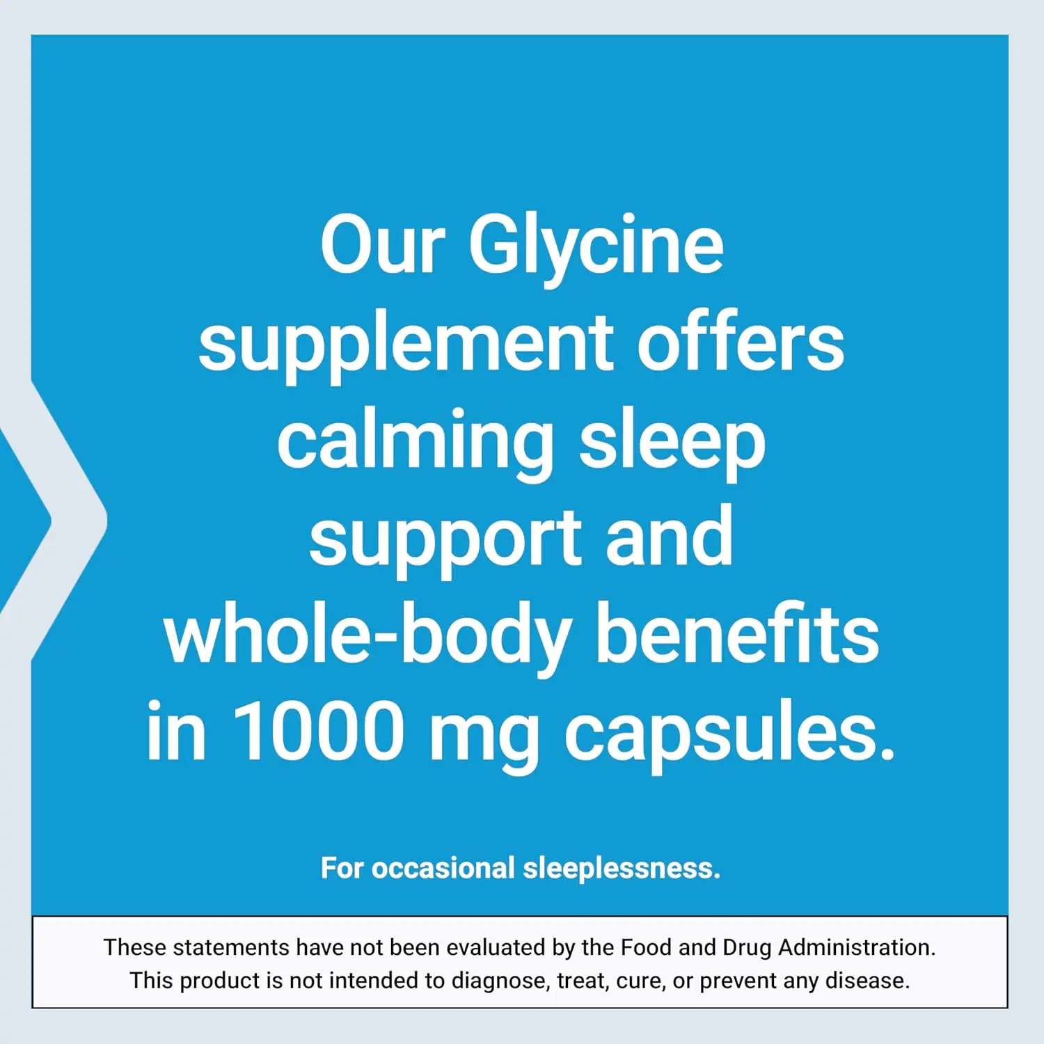 This is a bottle of Life Extension Glycine 1000 mg capsules, a nutritional supplement containing 100 vegetarian capsules.