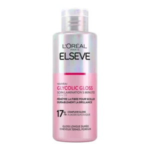 L'Oreal Paris Elseve Glycolic Gloss 5 Minute Lamination Care hair mask with glycolic acid for porous, dull hair, designed to seal the hair fiber for long-lasting shine and softness.