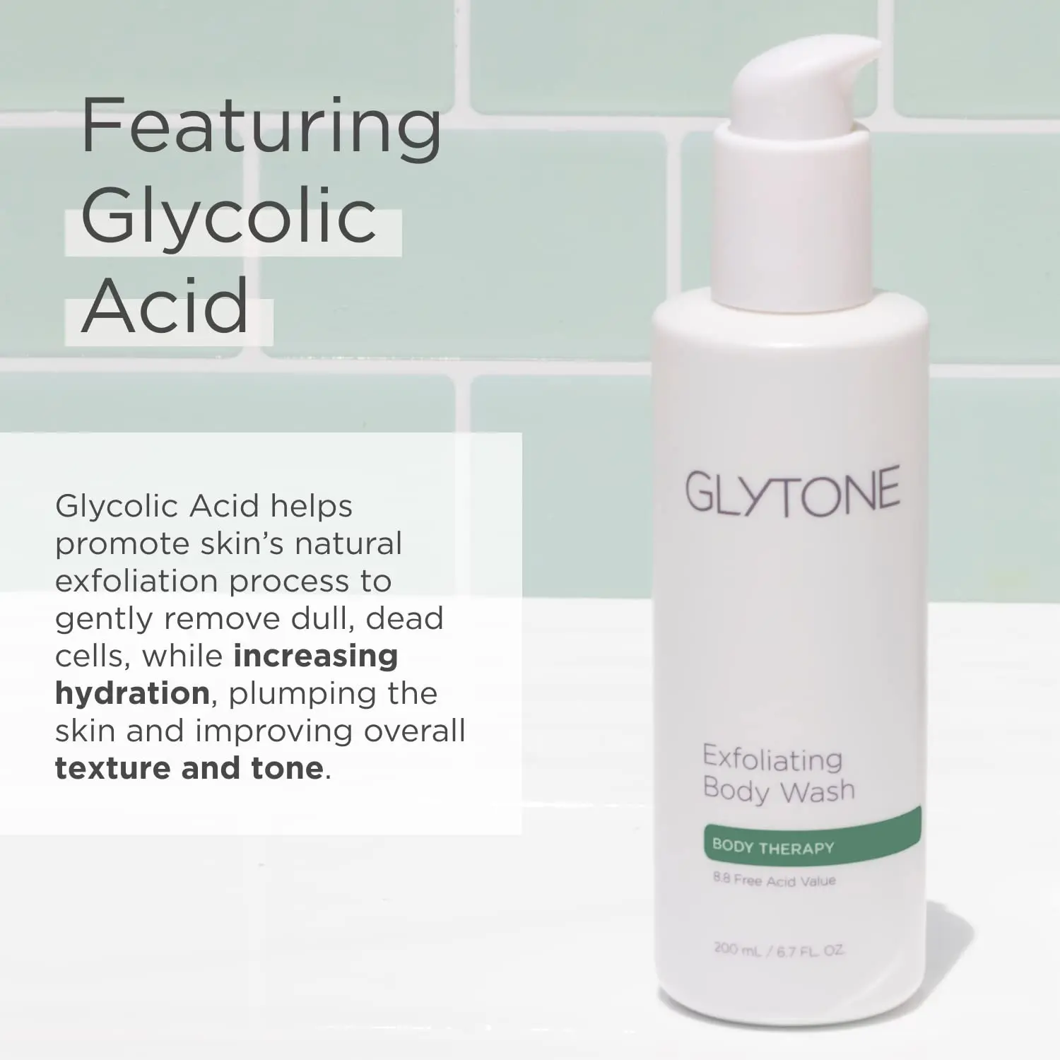 This Glytone exfoliating body wash uses glycolic acid to gently exfoliate dead skin cells, improve skin tone and texture, and leave skin feeling fresh and revitalized.