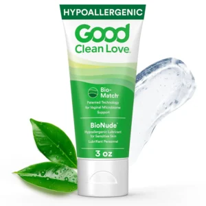 A tube of Good Clean Love BioNude lubricant is safe and ideal for sensitive skin and maintaining a healthy vaginal pH.