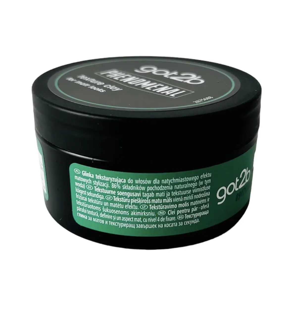 got2b PhenoMENal texturizing clay provides a strong, level 5 hold with a matt finish, perfect for creating groomed hairstyles with structure and definition on shorter hair.