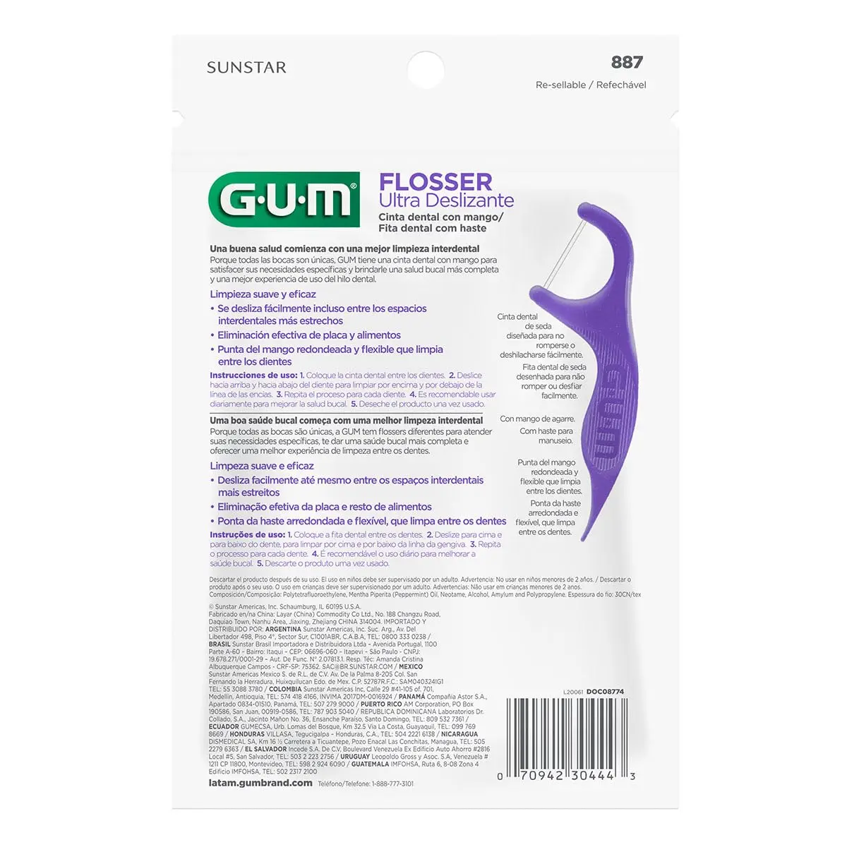 GUM Comfort Slide Flossers with fresh mint flavor easily clean between tight teeth and massage gums, promoting optimal dental health.