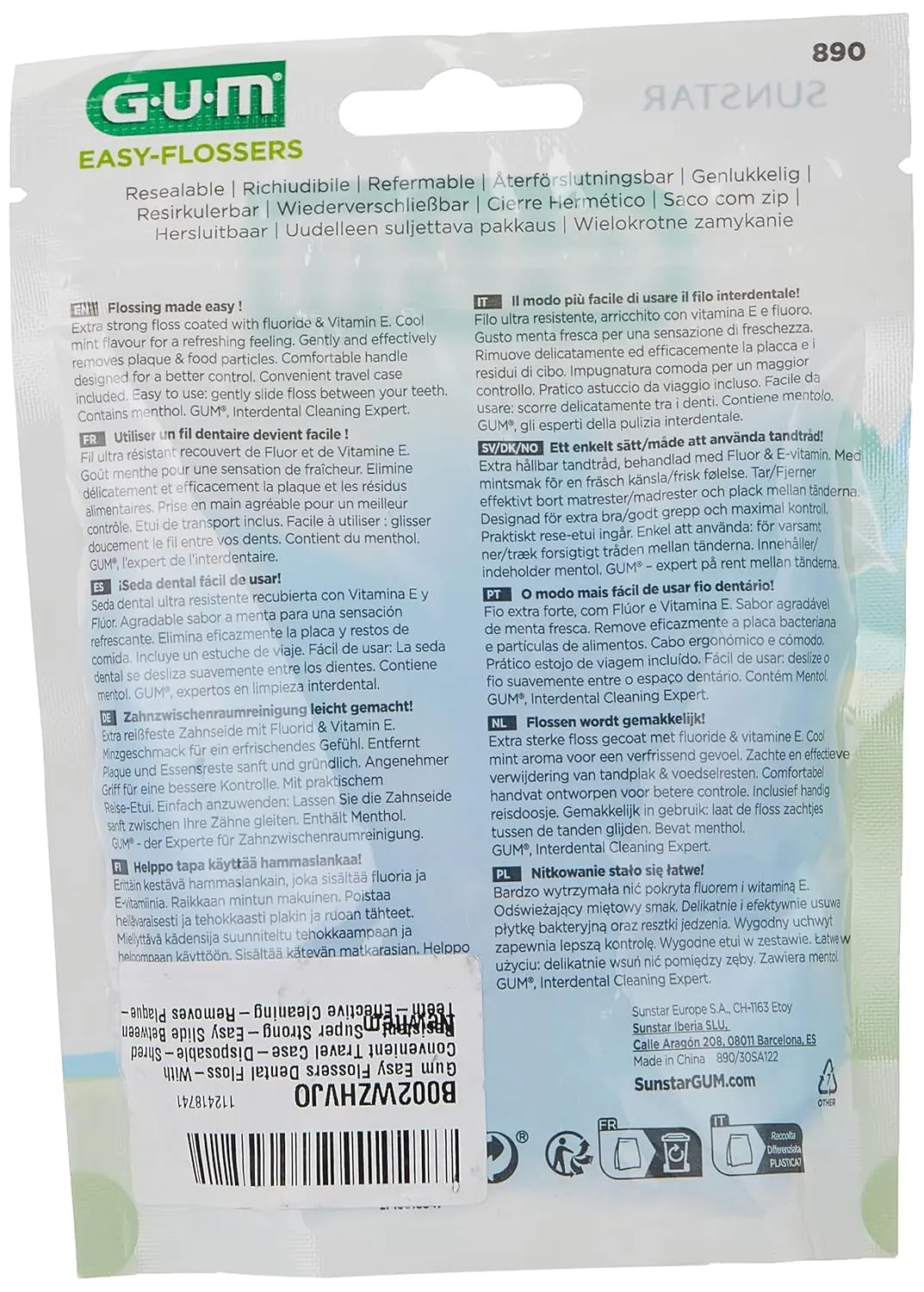 GUM Easy Floss easily slides between teeth and below the gumline to remove plaque and keep gums healthy.