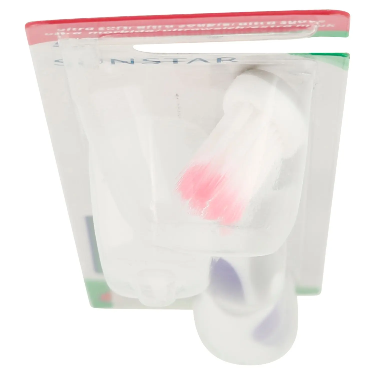 This Gum SensiVital toothbrush features ultra-soft bristles for gentle cleaning of sensitive teeth and gums, reaching deep between teeth for plaque removal.