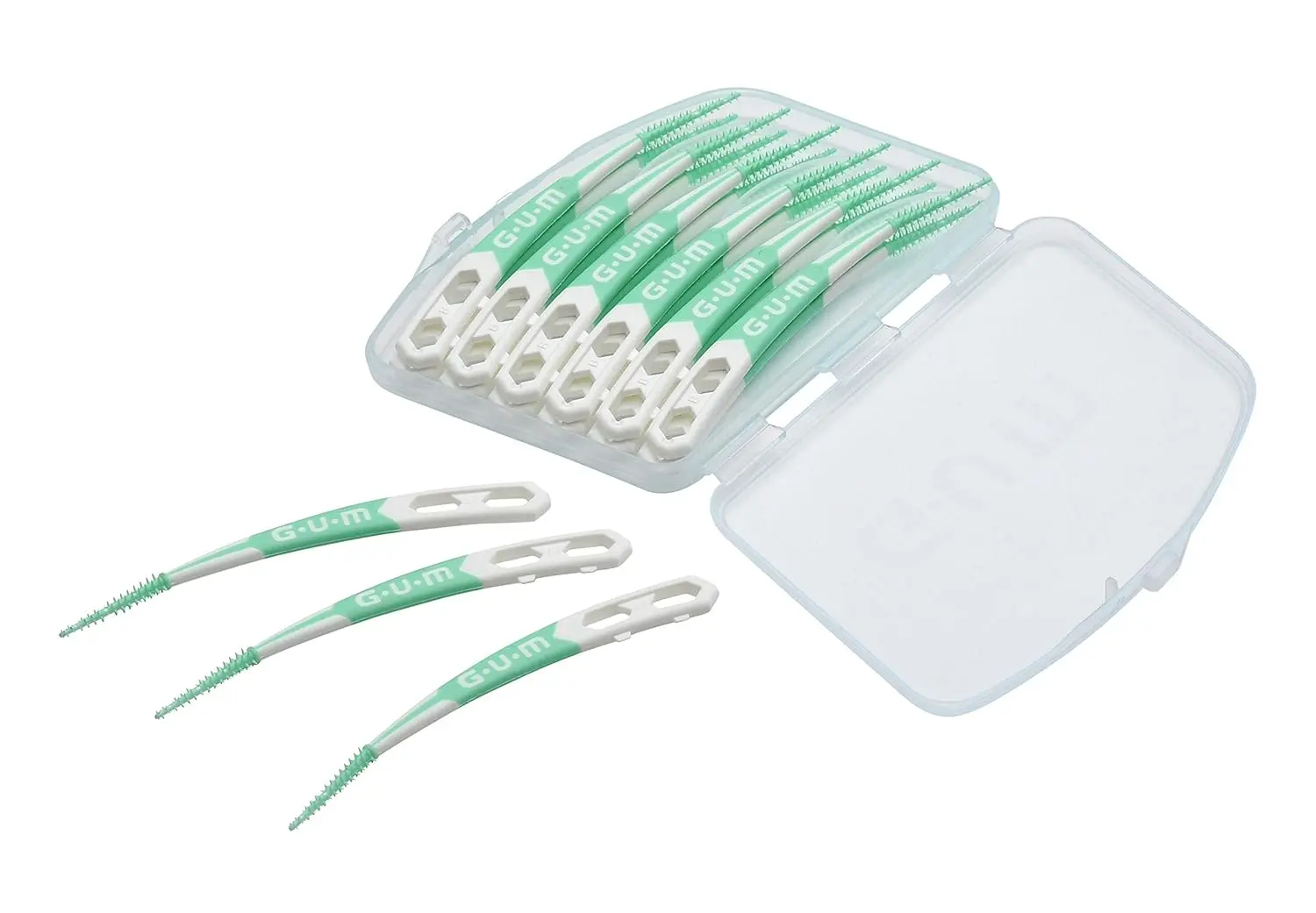 Gum Soft-Picks Advanced offer gentle and effective interdental cleaning with soft, flexible rubber bristles that remove plaque and food particles between teeth.