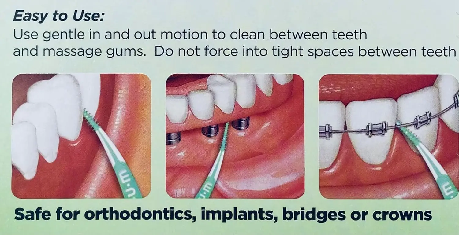 Image shows Sunstar GUM Soft-Picks Mint, disposable dental picks for cleaning between teeth, with a refreshing mint flavor and 180 picks included.