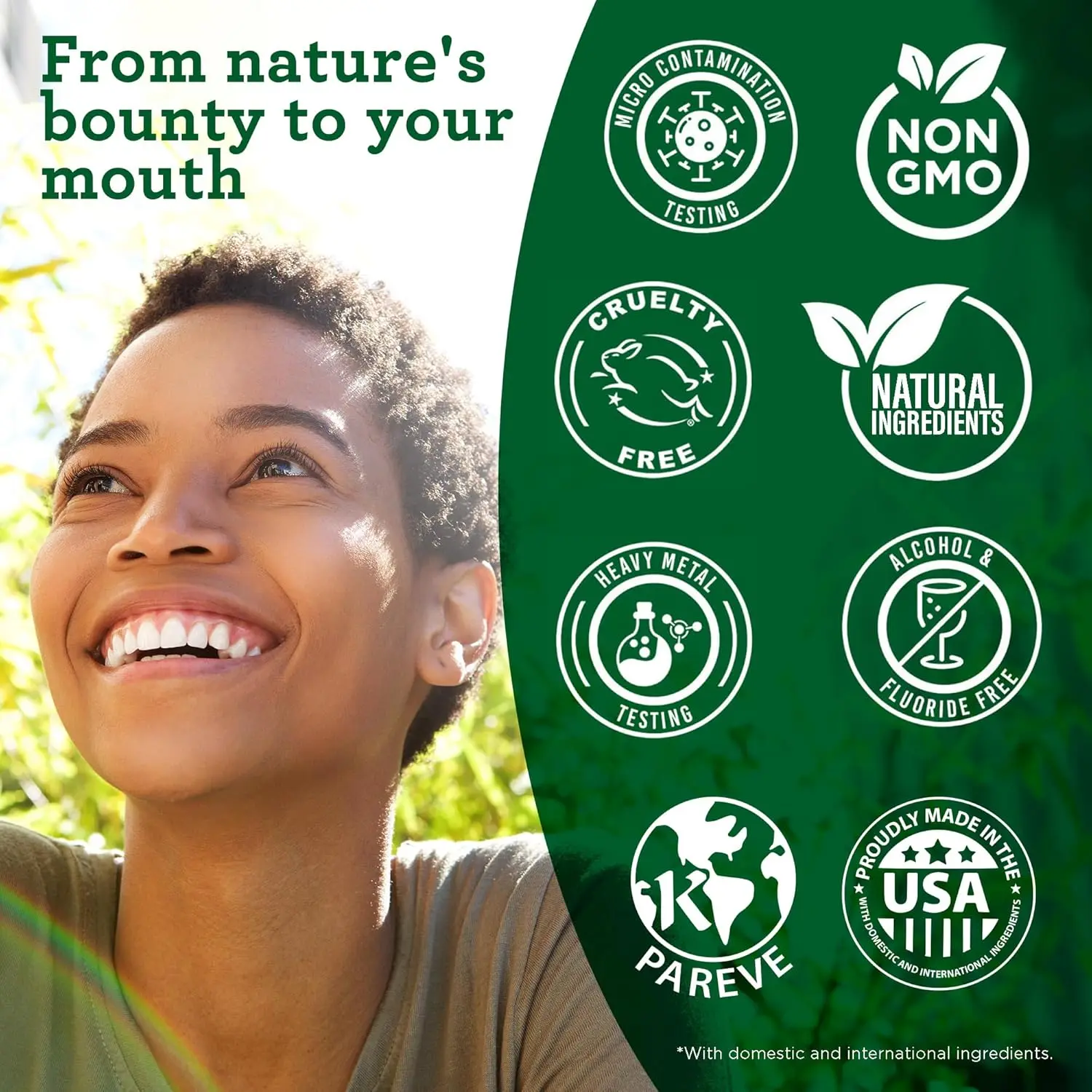 GuruNanda oil pulling mouthwash with coconut and peppermint provides fresh breath and supports healthy gums.