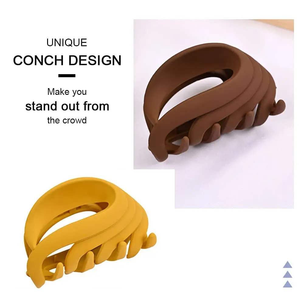 Six colorful flower claw hair clips are displayed, perfect for holding fine or thick hair in various styles for women and girls.