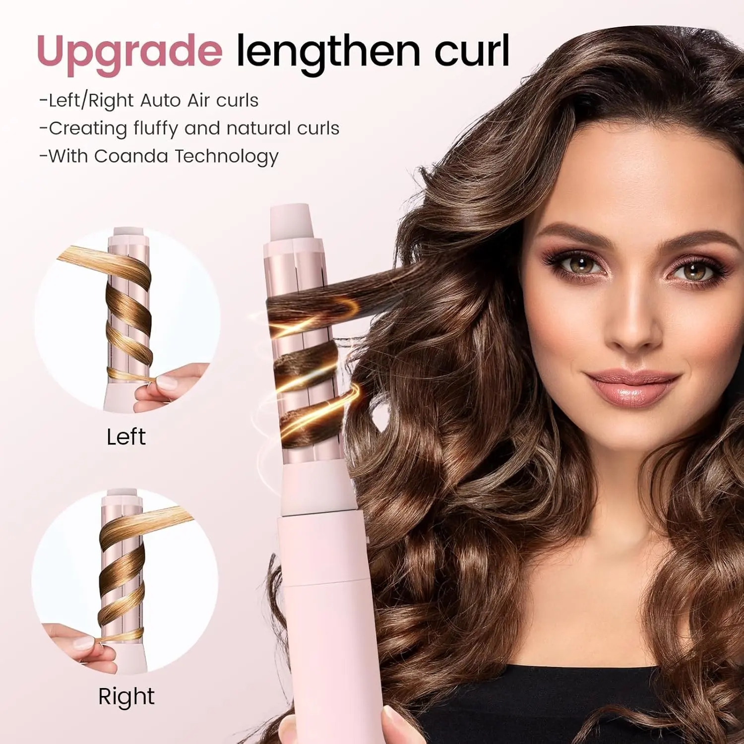 The 5 in 1 hair dryer brush includes attachments for drying, automatic curling, volumizing, and straightening, allowing you to create salon-worthy hairstyles at home.