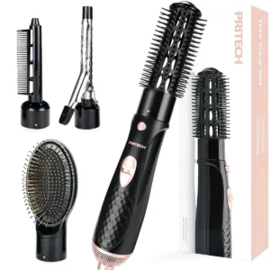 This lightweight hot air brush is a versatile styling tool for drying, straightening, and volumizing hair with adjustable heat and cool settings.