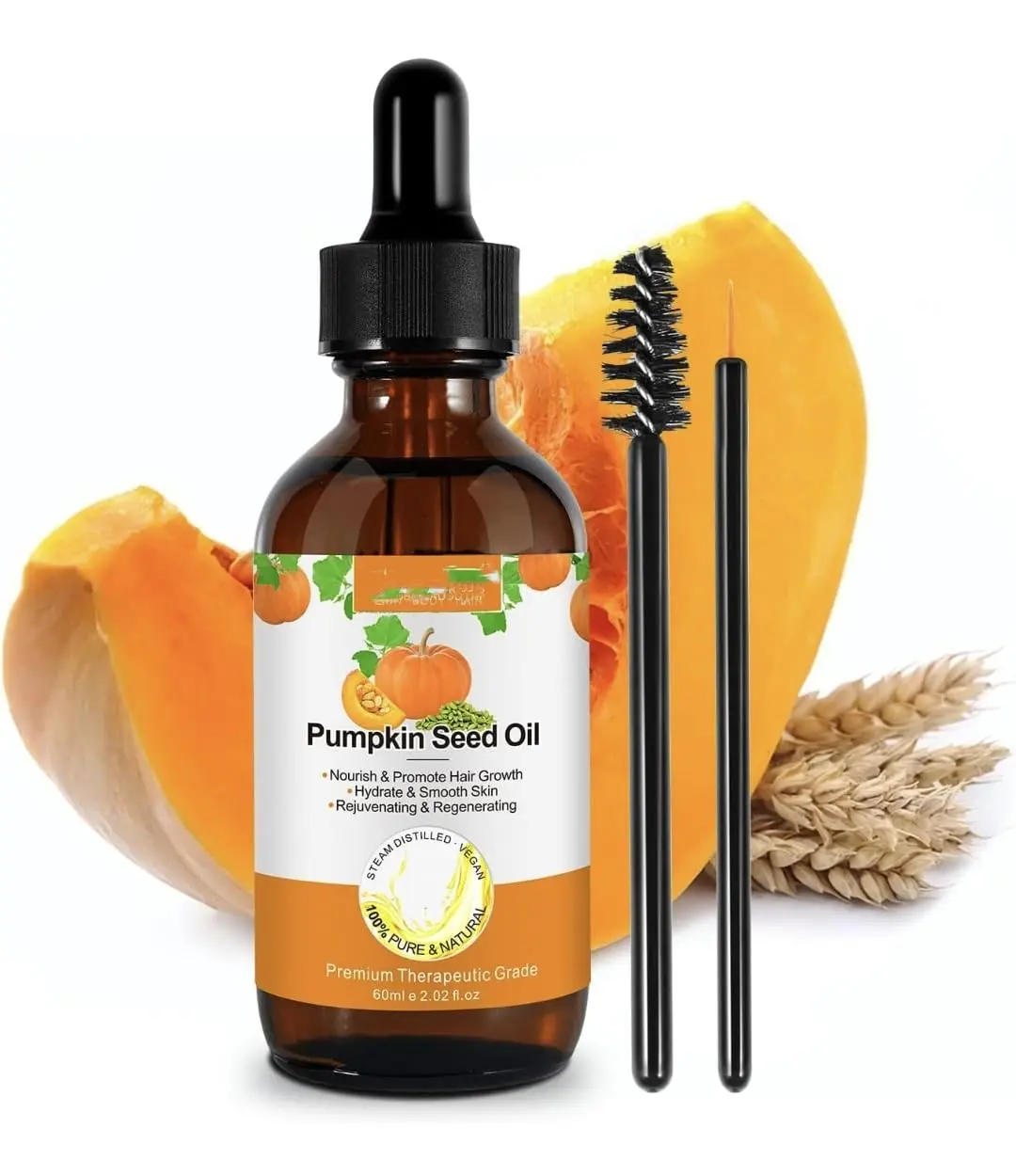 ALIVER hair growth oil with pumpkin seed serum nourishes the scalp, promotes hair growth, and can be used as a carrier oil for face, nails, body, skin, aromatherapy, and massage.