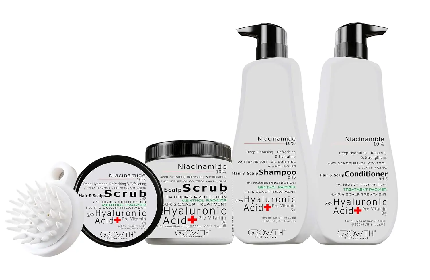 This three-piece hair and scalp scrub set offers deep cleansing, anti-dandruff, anti-itching, anti-oily, and anti-aging benefits for unisex hair regrowth support.