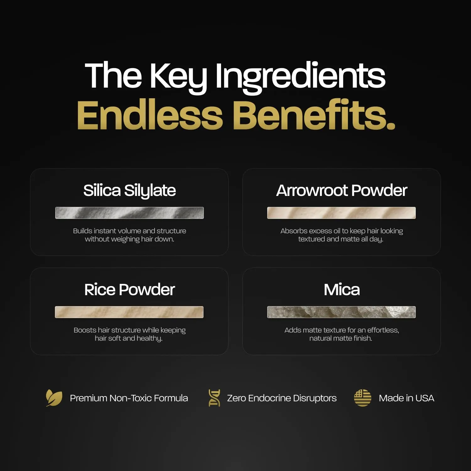 Based Bodyworks texturizing hair powder in a spray bottle adds volume and texture with a clean matte finish, perfect for styling short to medium hair.