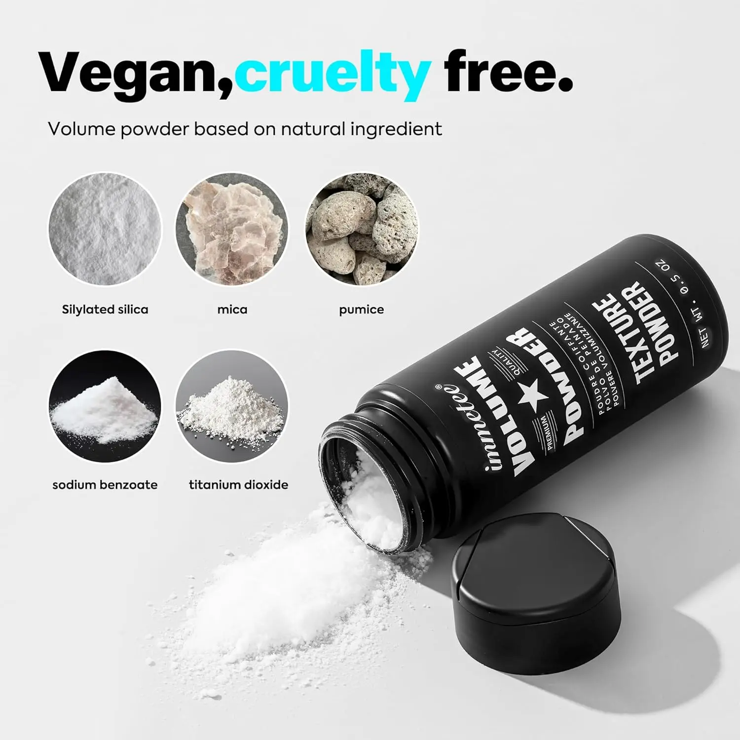 immetee hair volume powder provides texture, root lift, and a natural matte look for men and women seeking long-lasting style and easy application.