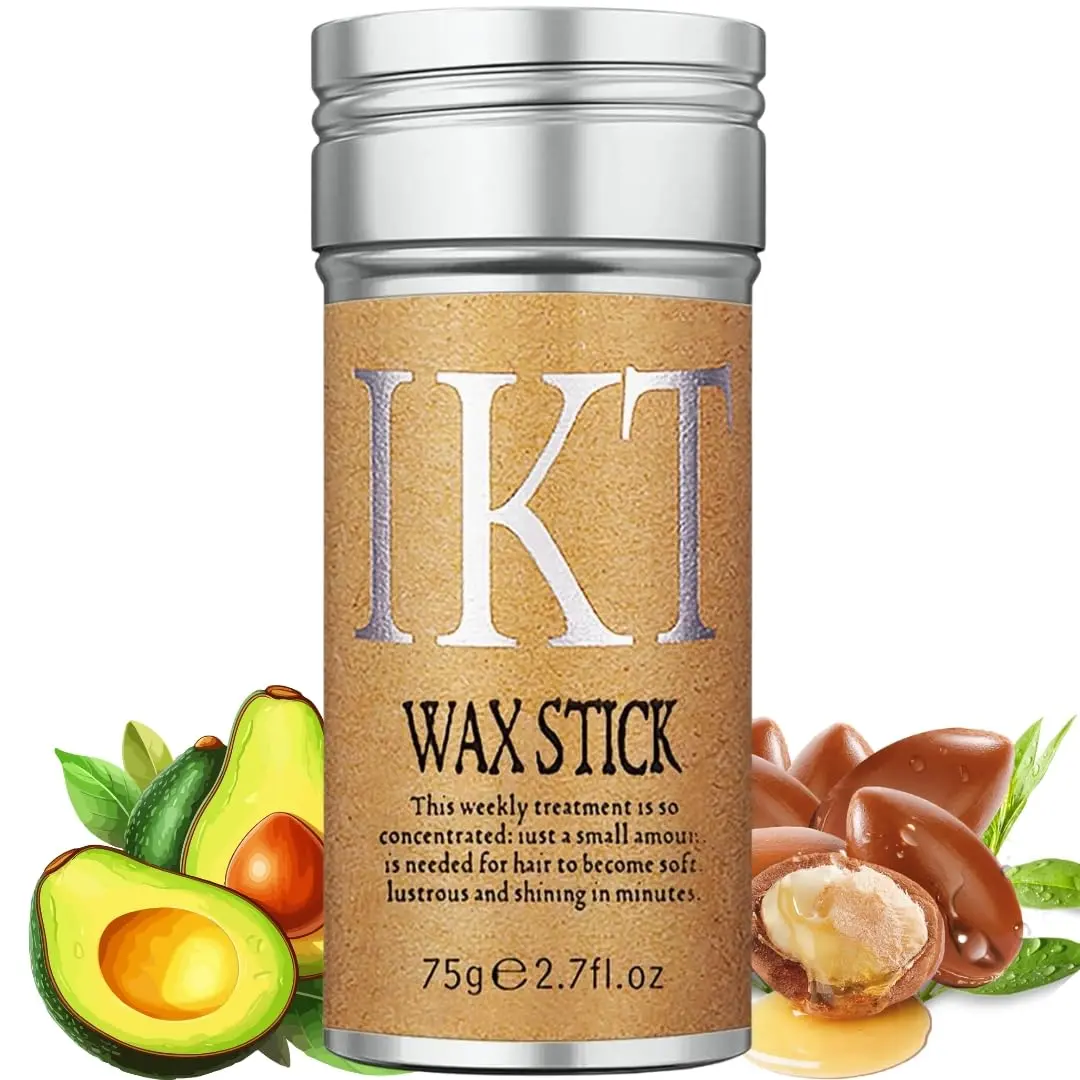 Hair wax stick tames flyaways and frizz, providing long-lasting edge control for sleek hairstyles on wigs and natural hair.