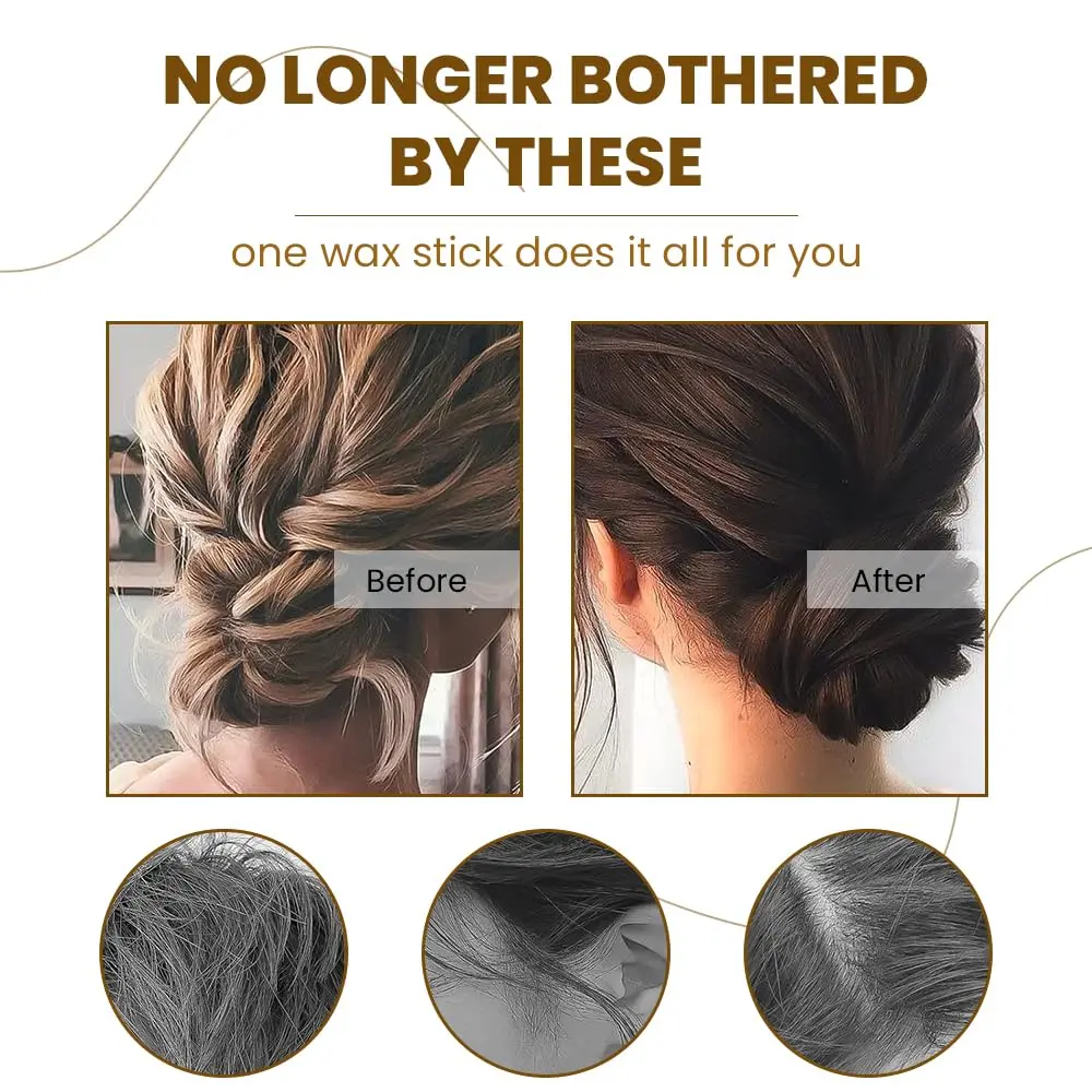 Hair wax stick tames flyaways and frizz, providing long-lasting edge control for sleek hairstyles on wigs and natural hair.