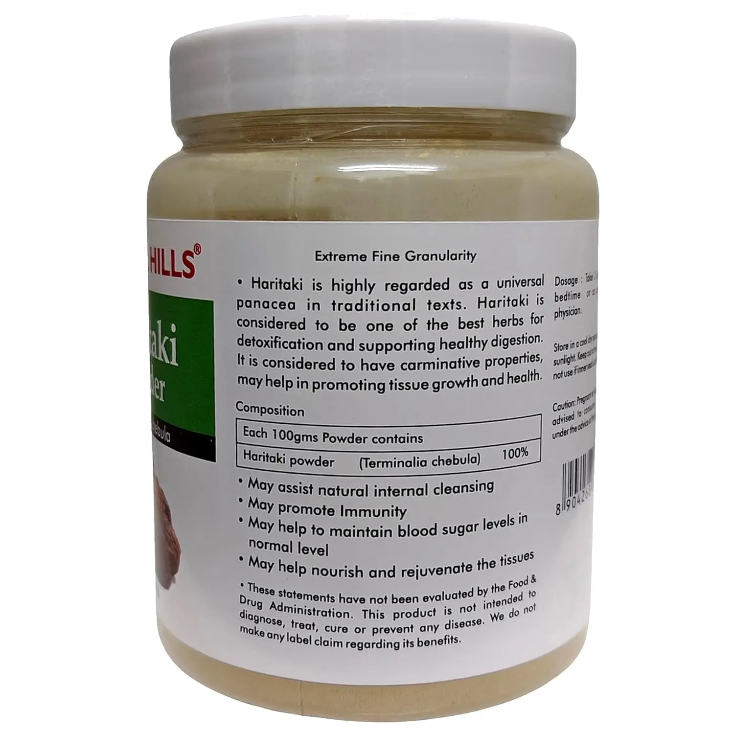 This is a 200 gm pack of Herbal Hills Organic Haritaki Powder.