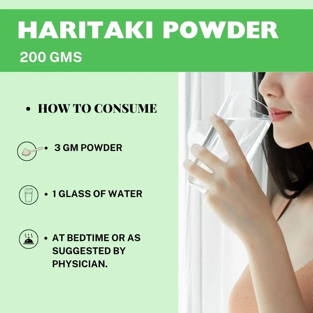 This is a 200 gm pack of Herbal Hills Organic Haritaki Powder.