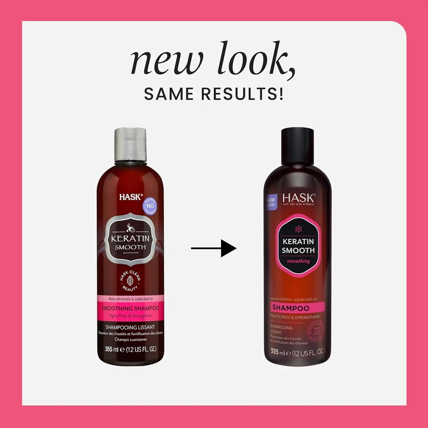 HASK Keratin Protein shampoo and conditioner set softens, renews, and reduces frizz for color-treated, dry, and frizzy hair, leaving it soft, revitalized, and shiny.
