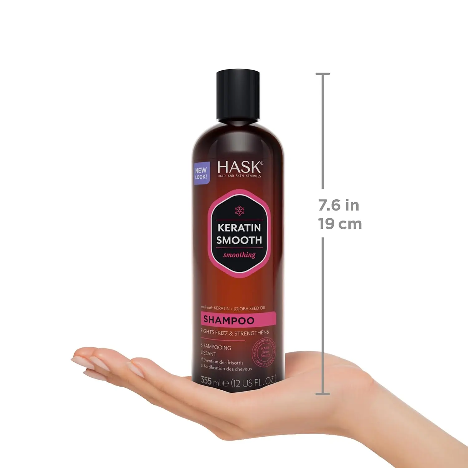 HASK Keratin Protein shampoo and conditioner set softens, renews, and reduces frizz for color-treated, dry, and frizzy hair, leaving it soft, revitalized, and shiny.