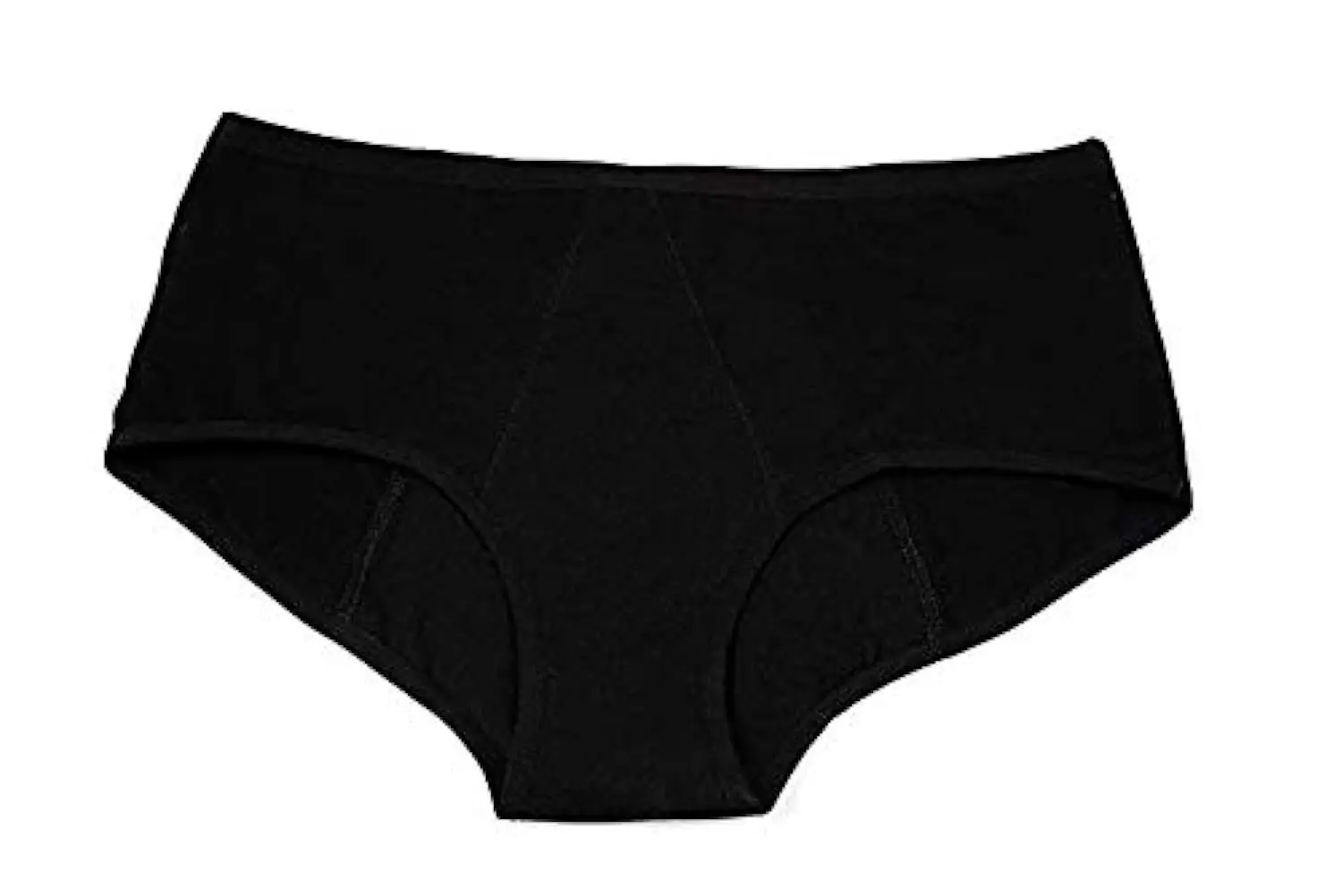 Black Healthfab period panty underwear, reusable and leak-proof for medium to heavy flow, providing comfortable and reliable protection during menstruation without pads.