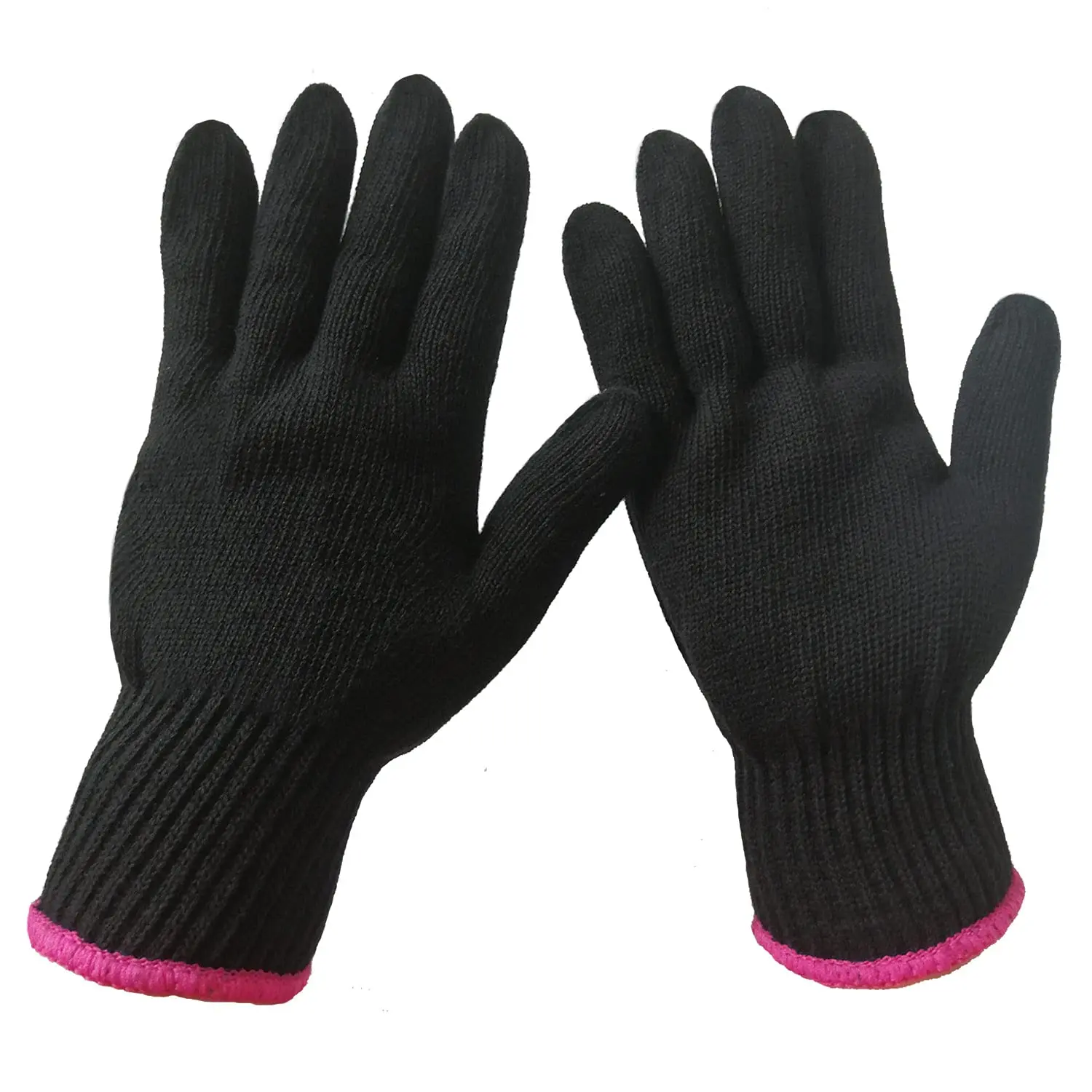 A heat-resistant glove protects your hand while using hot styling tools like curling irons and flat irons.