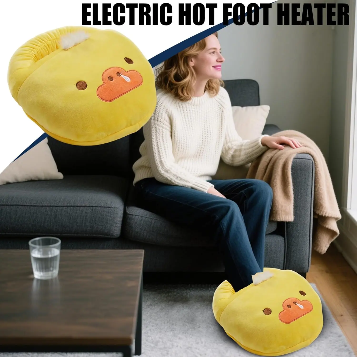 This heated foot warmer provides all-day warmth with overheat protection and a washable liner, perfect for keeping feet cozy at home or under the desk in the office.