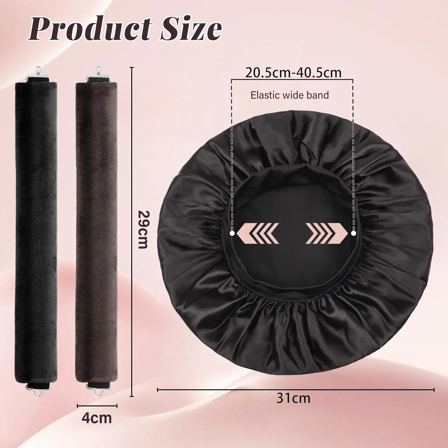 Achieve heatless curls overnight with this hair curler set, including a satin bonnet for protecting your hair while you sleep.