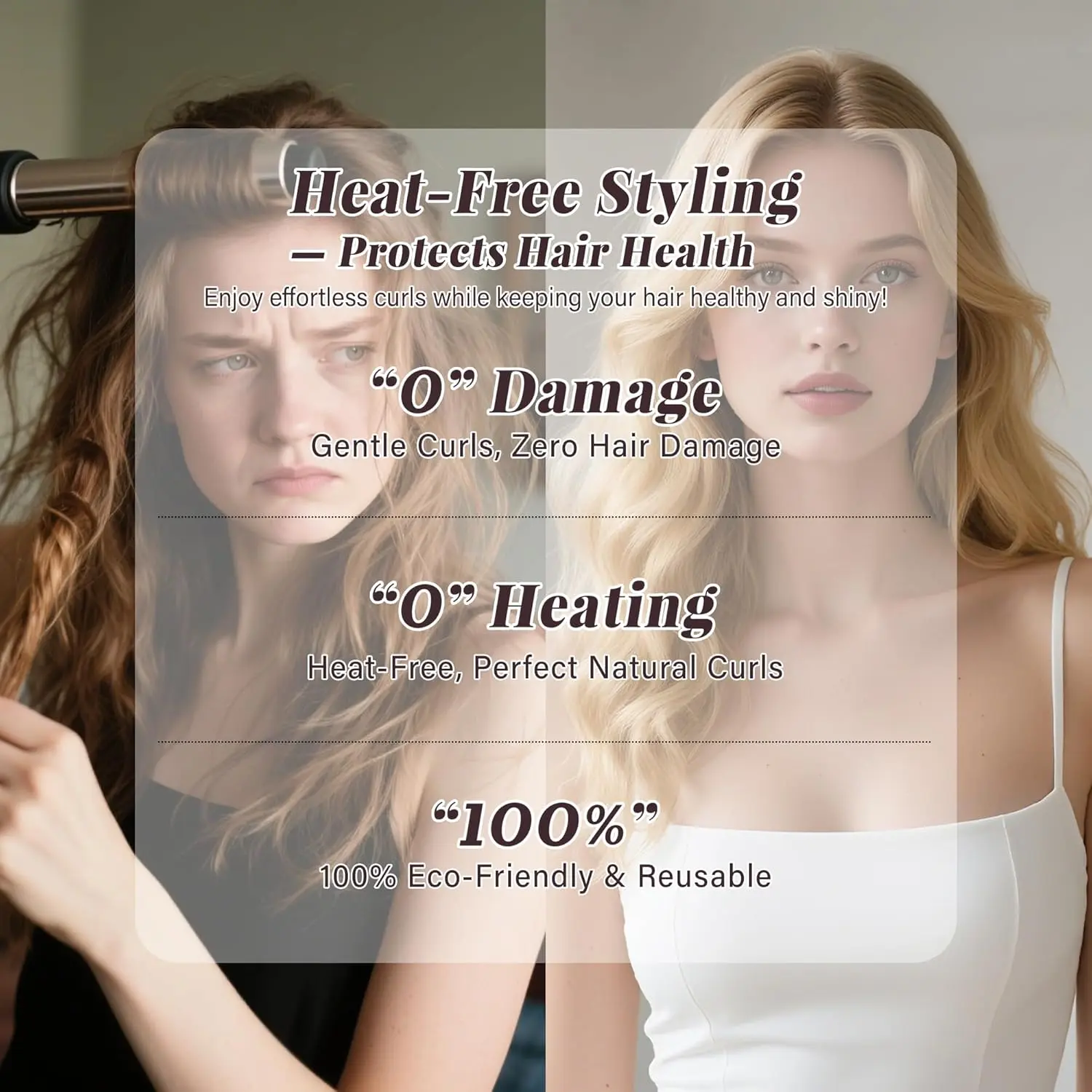 Achieve heatless curls overnight with this hair curler set, including a satin bonnet for protecting your hair while you sleep.