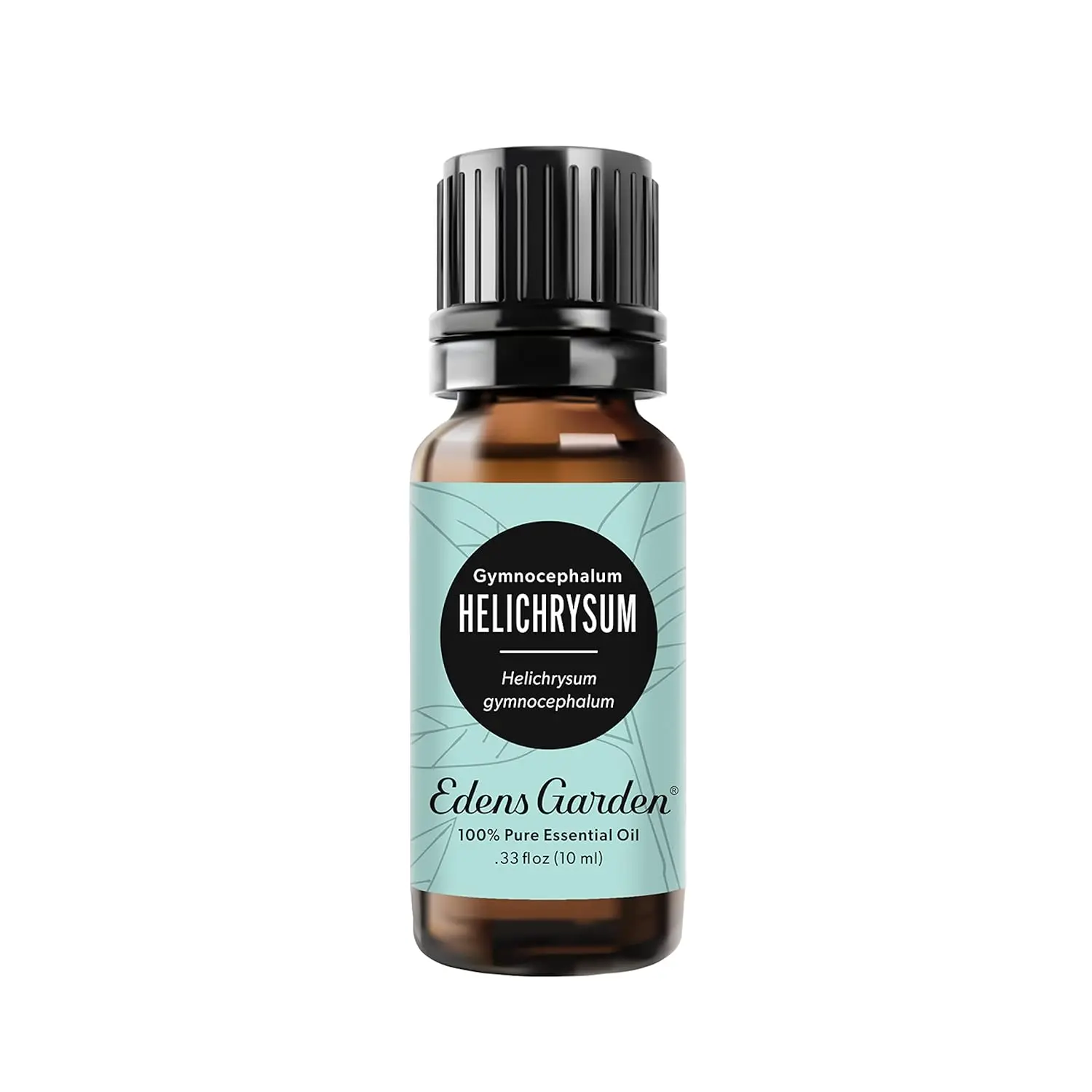 A bottle of Edens Garden Helichrysum Gymnocephalum essential oil, known for its refreshing aroma and potential respiratory support.