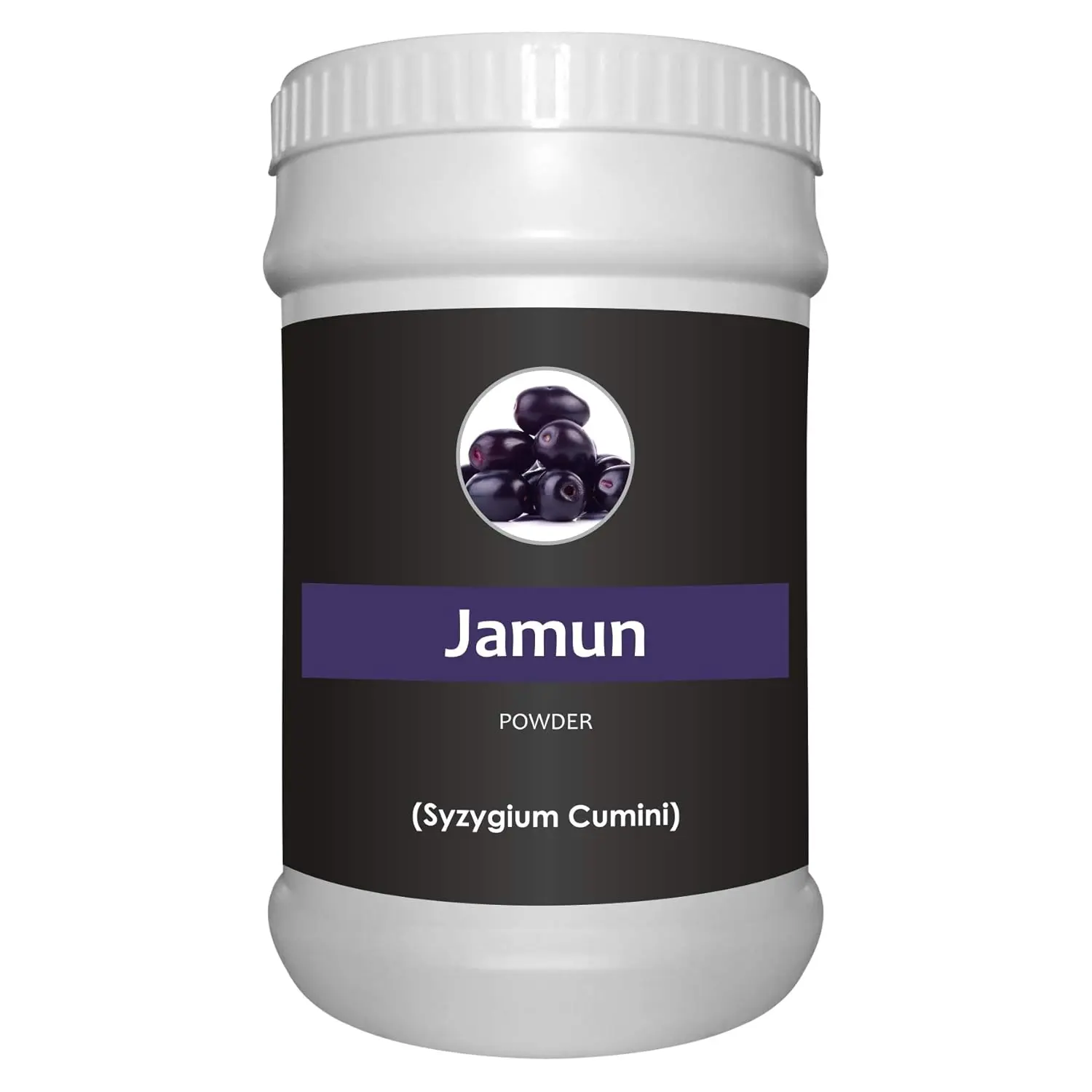 This is a 1kg package of Herb Essential pure Jamun powder made from Syzygium Cumini, following ayurvedic principles, and free from sugar, salt, preservatives, and gluten.