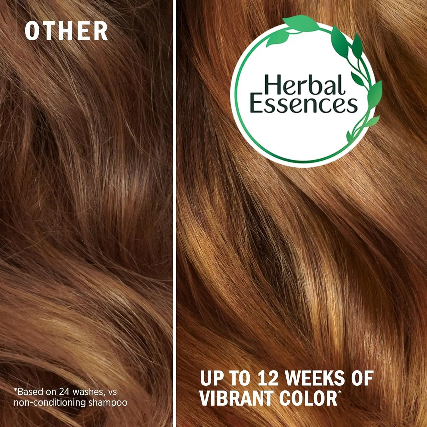 Herbal Essences color protect shampoo and conditioner set, infused with antioxidant-rich grapeseed, helps maintain vibrant dyed hair for up to 12 weeks while nourishing and softening hair without sulfates, parabens, or colorants.