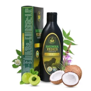 Bhumika Vedics herbal hair oil nourishes and strengthens hair, reducing hair fall and promoting healthy growth with its Ayurvedic, chemical-free formula.