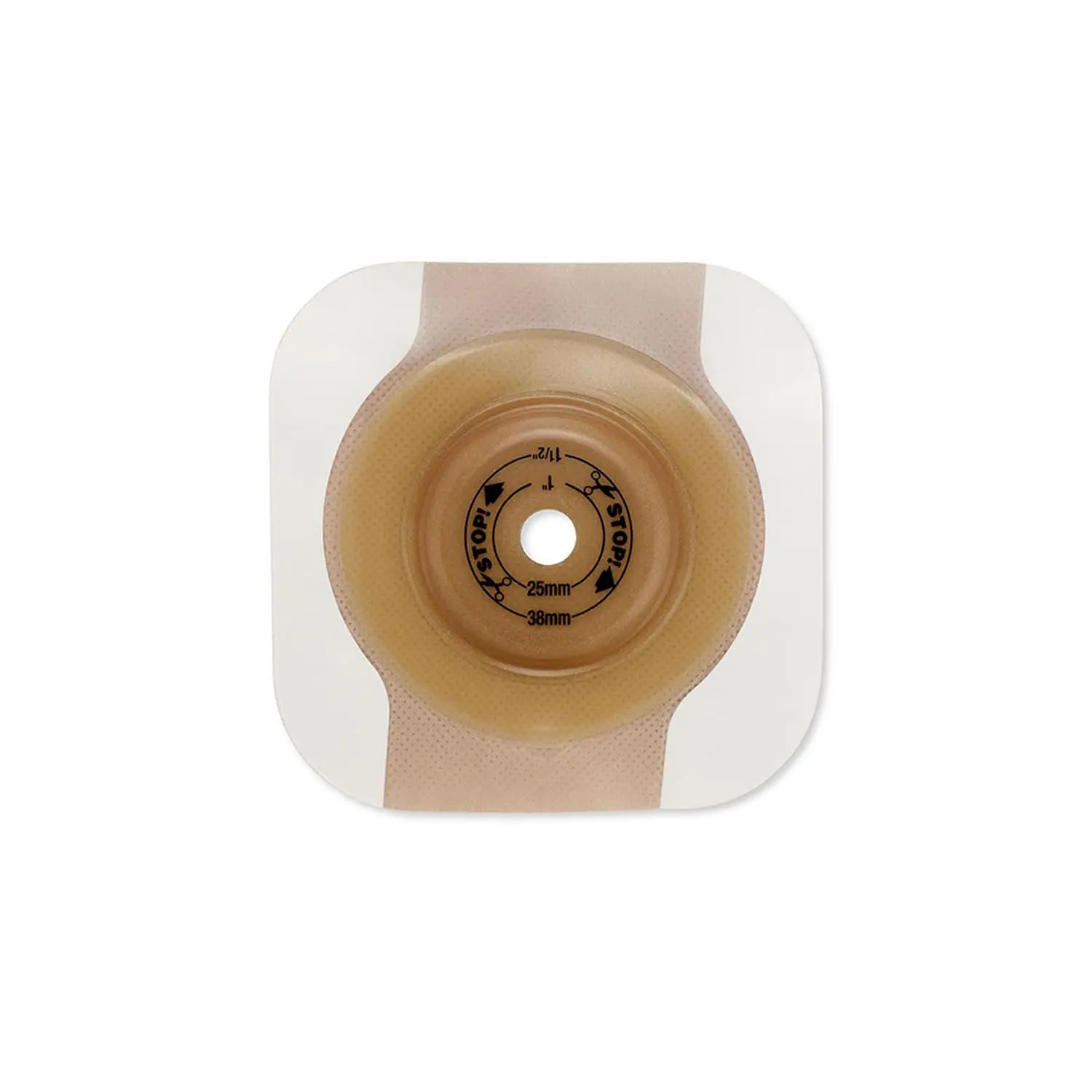 Five Hollister CeraPlus convex skin barriers designed with ceramide to protect the skin's moisture barrier and prevent water loss.