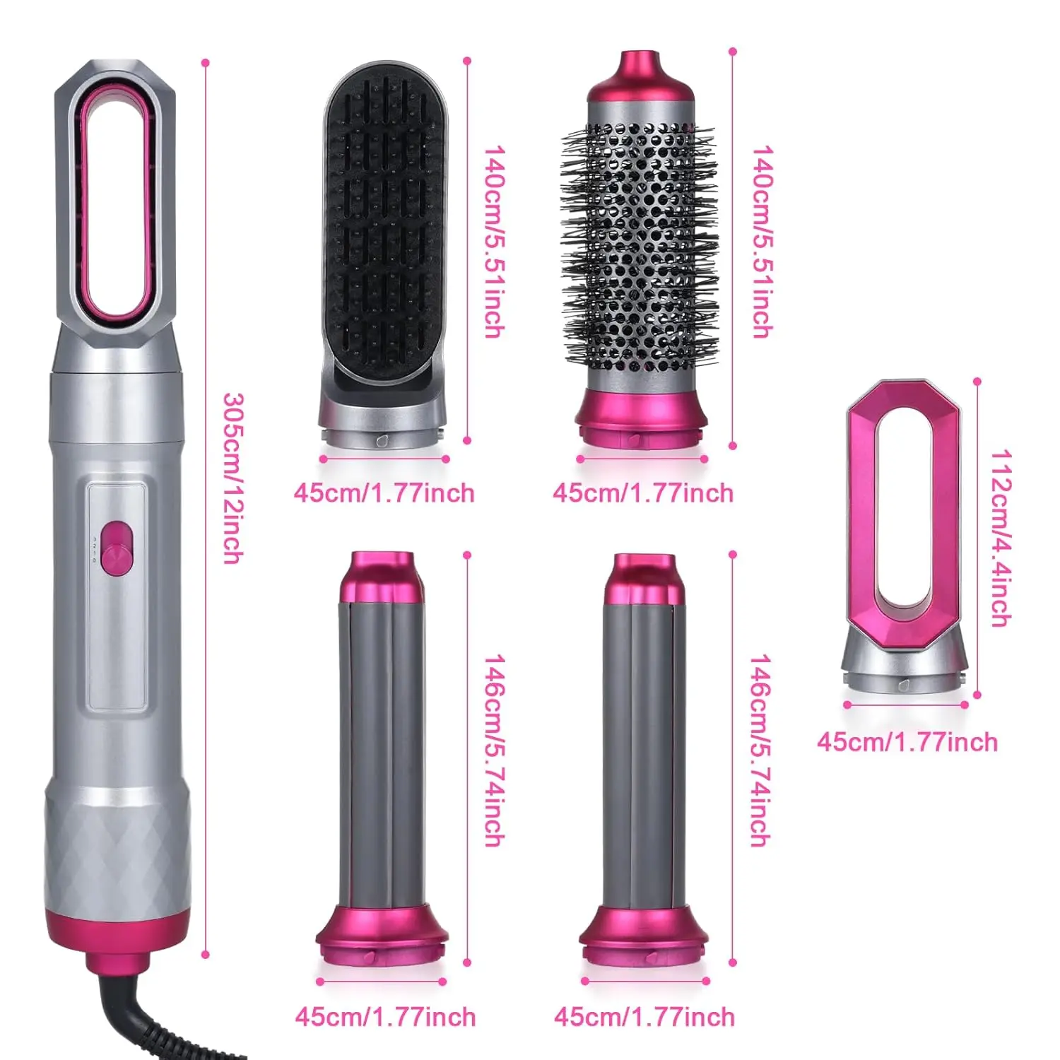 The 5-in-1 hot air comb is a versatile hair styling tool that dries, straightens, curls, and combs hair with automatic suction for easy salon-quality results at home.