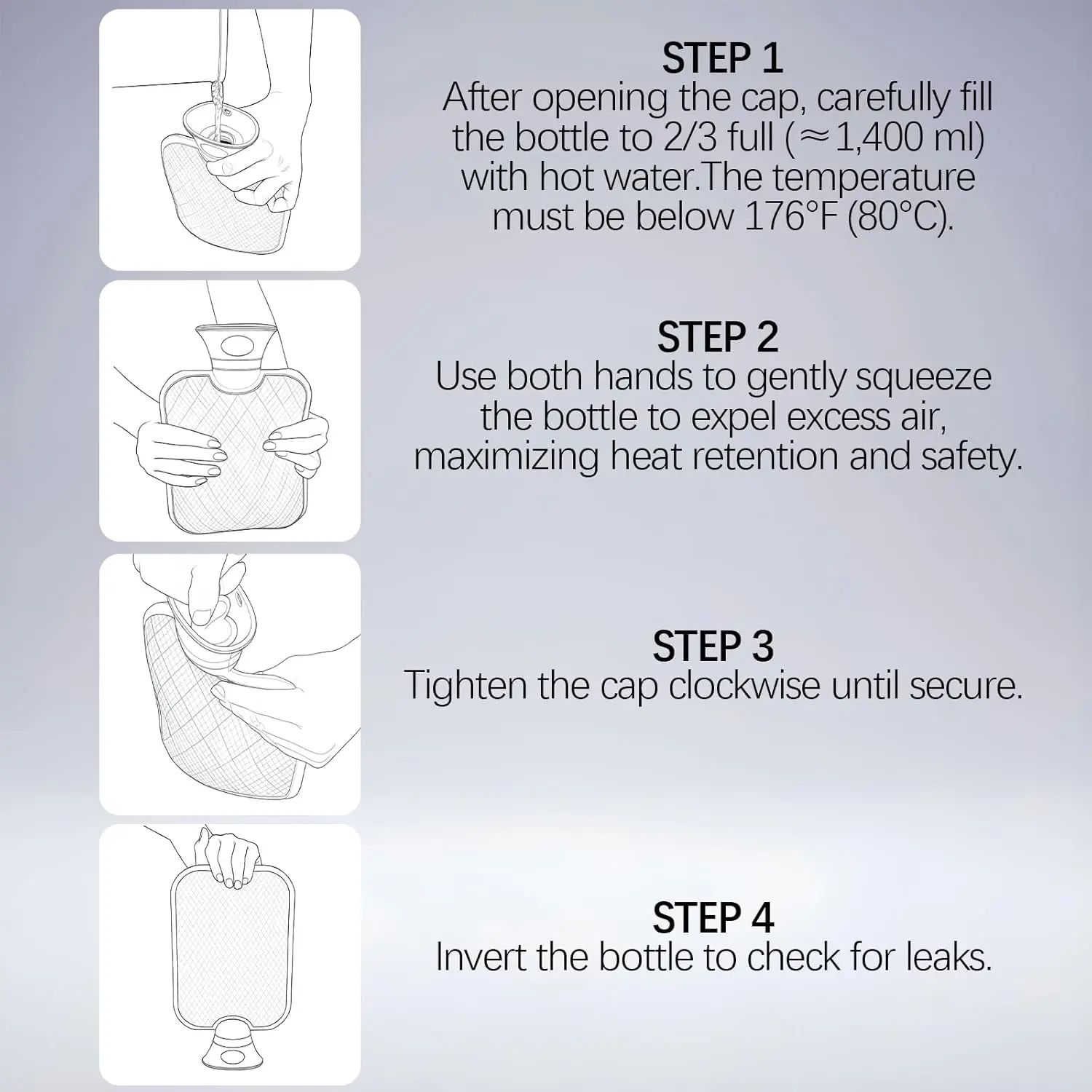 Dark grey hot water bag used for pain relief and menstrual cramps, made of non-toxic PVC for long-lasting insulation and safe use.